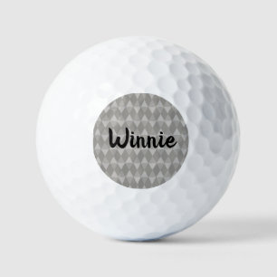 Gray Diamond Pattern Golf Balls