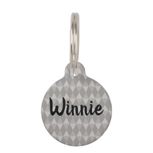 Gray Diamond Pattern Pet Tag