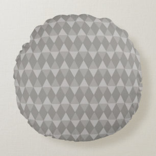 Gray Diamond Pattern Round Pillow