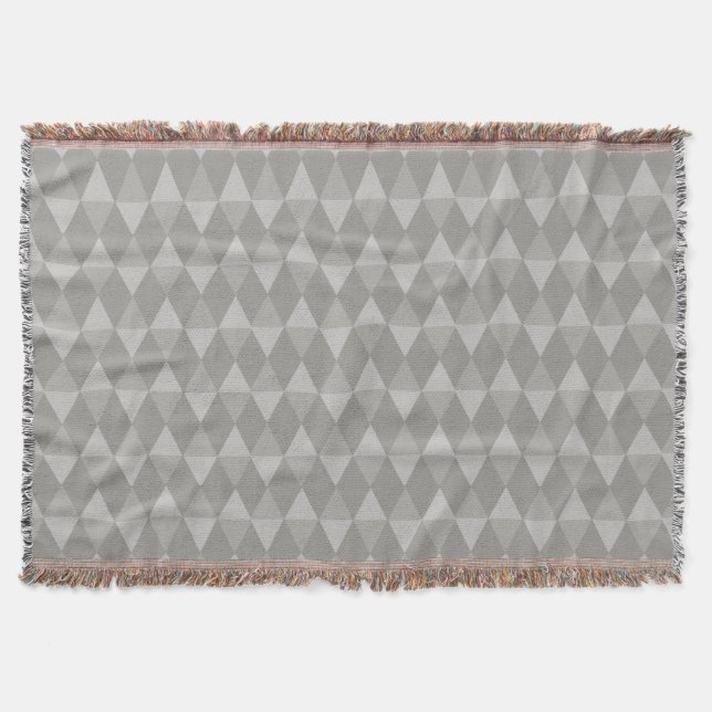 Gray Diamond Pattern Throw Blanket (Front)