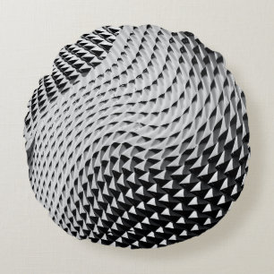 Gray digital wallpaper round pillow