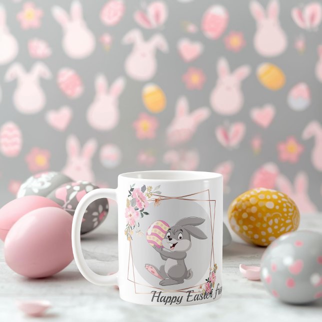 Gray Easter Bunny Personalized Mug (Créateur téléchargé)