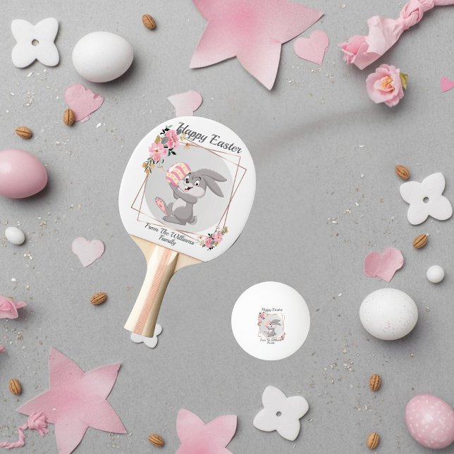 Gray Easter Bunny Personalized Ping Pong Ball (Creator Uploaded)