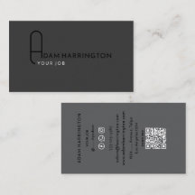 Gray | Élégant Carte de visite de code QR standard