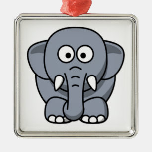 GRAY ELEPHANT METAL ORNAMENT