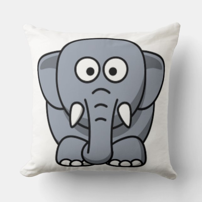 GRAY ELEPHANT THROW PILLOW (Front)