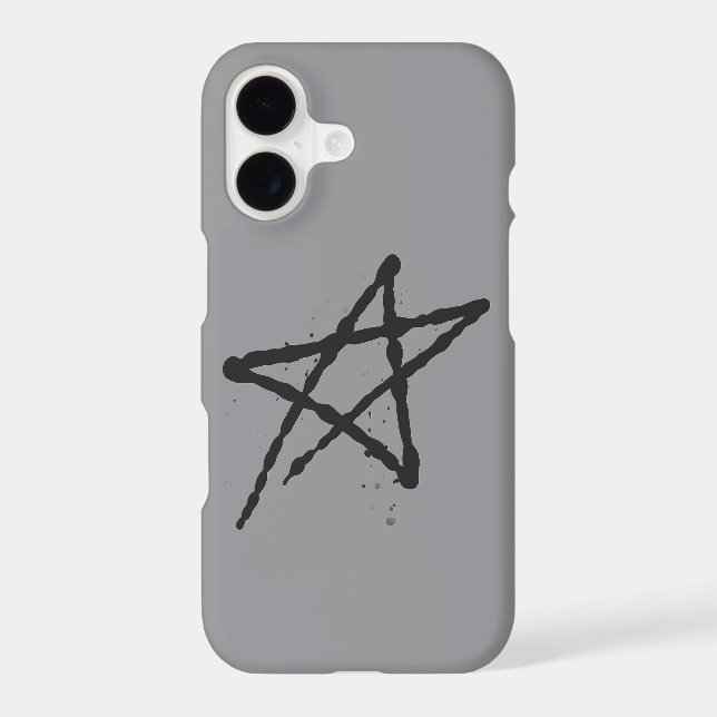 Gray Face Mask with Pink Pentagram – Gothic Kawaii (Back)