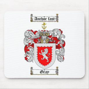 GRAY FAMILY CREST -  GRAY COAT OF ARMS MOUSE PAD