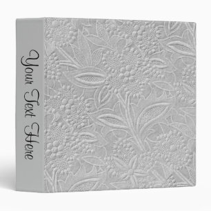 Gray Floral Embossed Look Personal Binder