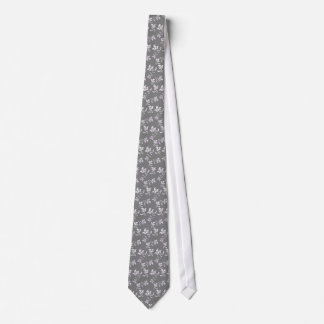 Gray Flowers Tie