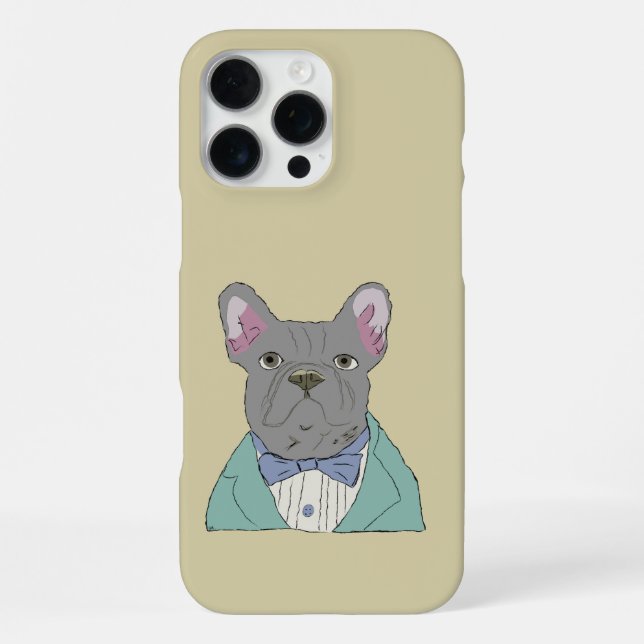Gray French Bulldog iPhone Case (Back)
