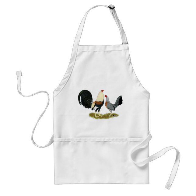 Gray Game Fowl Pair Standard Apron (Front)