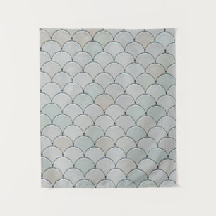 Gray graphic textile tapestry