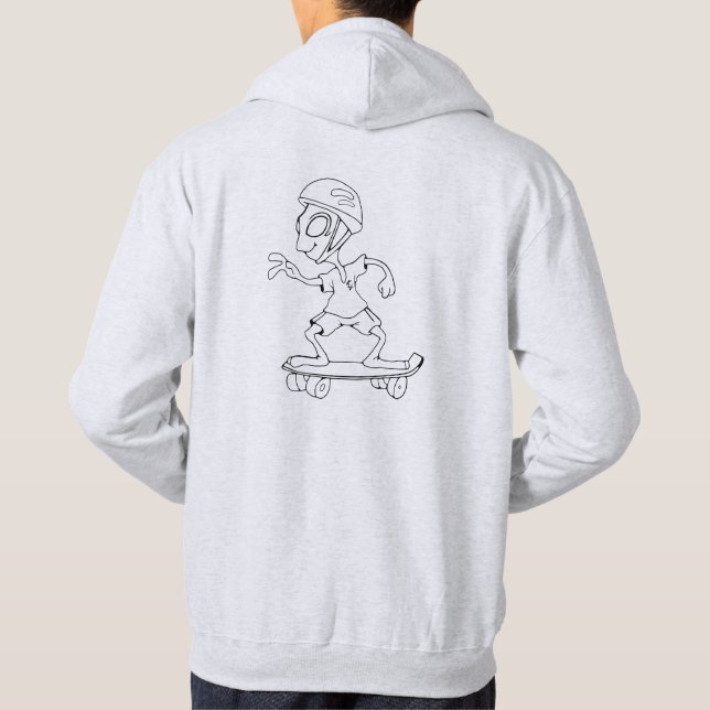 Gray-gray skater with logo cover and Italian Hoodie (Back)