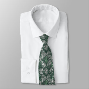 Gray, green imitation snake skin. tie