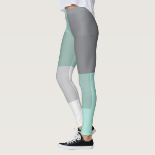 Gray green squares leggings