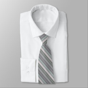 Gray Green With Black Stripes On Watercolor Paper Tie