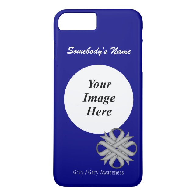 Gray/Grey Clover Ribbon Tmpl by Kenneth Yoncich Case-Mate iPhone Case (Back)