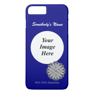 Gray/Grey Flower Ribbon Tmpl by Kenneth Yoncich iPhone 8 Plus/7 Plus Case