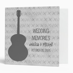 Gray Guitar Grunge Wedding Binder