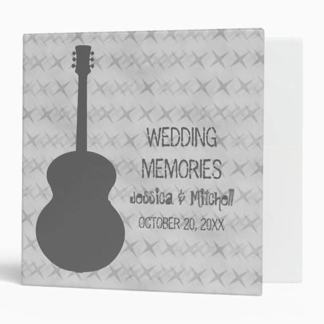 Gray Guitar Grunge Wedding Binder (Front/Inside)