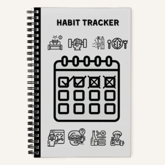 GRAY HABIT TRACKER  NOTEBOOK
