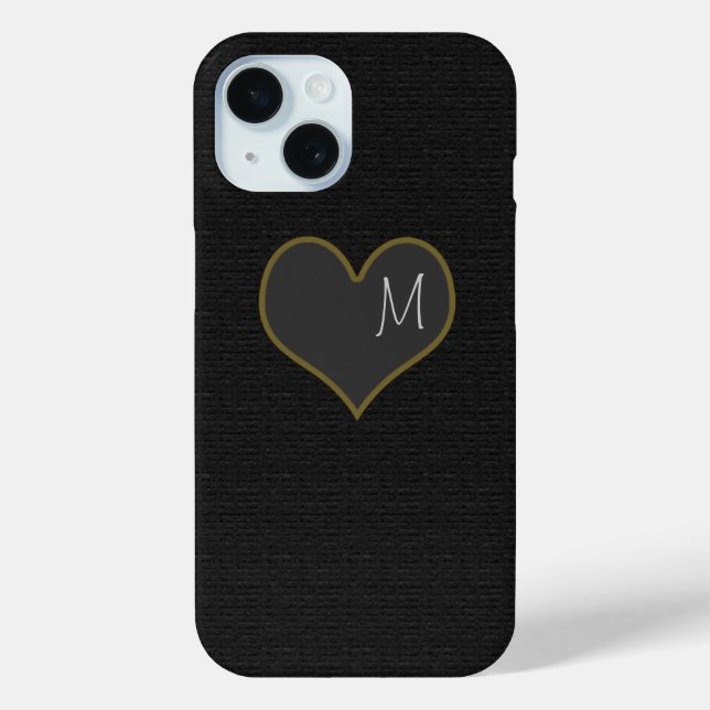 gray heart personalized Case-Mate iPhone case (Back)