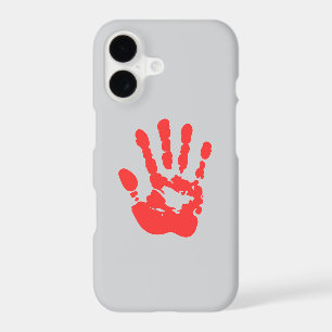 Gray iPhone 17 Case with Bloody Hand Halloween