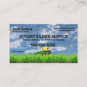 Gray Lawn Care Business Card