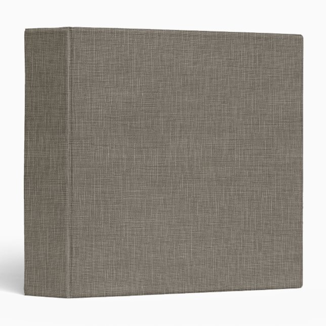 Gray Linen Cloth Texture Look Blank Simple Binder (Front/Spine)