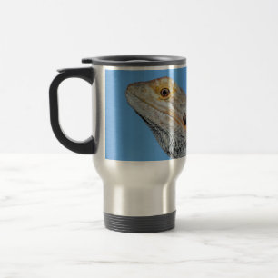 Gray Lizard and half moon Travel Mug