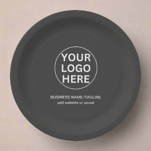 Gray Logo l Professional Corporate Events Branded Paper Plate