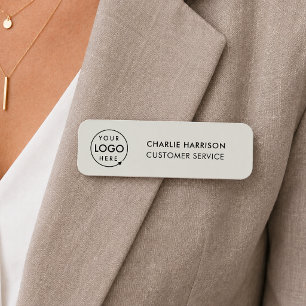 Gray Logo   Modern Business Employee Staff Name Tag