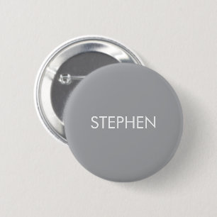 Gray minimalist custom name 2 inch round button