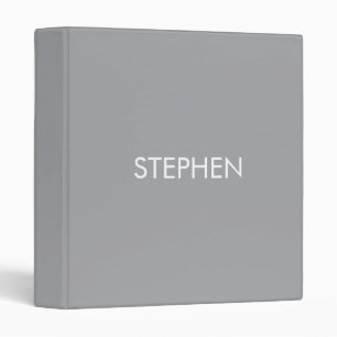 Gray minimalist custom name binder