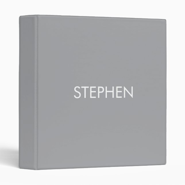 Gray minimalist custom name  binder (Front/Spine)