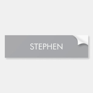 Gray minimalist custom name bumper sticker