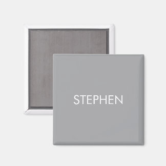 Gray minimalist custom name  magnet