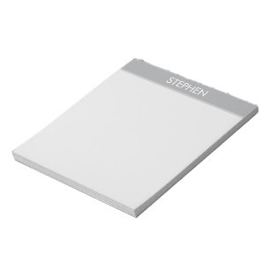Gray minimalist custom name  notepad