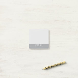 Gray minimalist custom name post-it notes