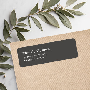 Gray Minimalist Return Address