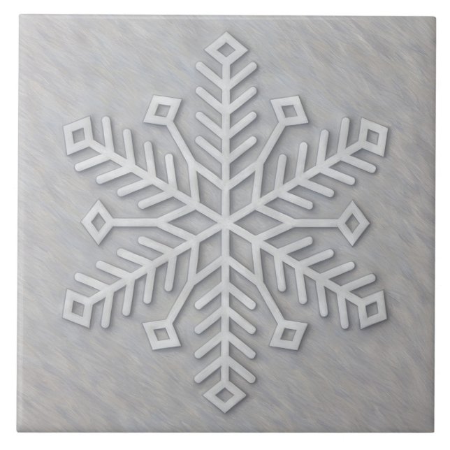 Gray Modern Art Snowflake Decorative Tile (Front)