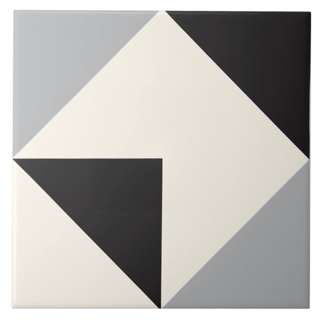 Gray Modern Geometric Shape Pattern Tile (Front)
