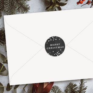 Gray Modern Snow Globe Merry Christmas Sticker