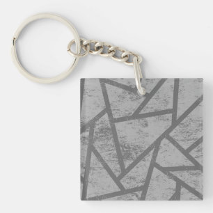 Gray mosaic pattern keychain