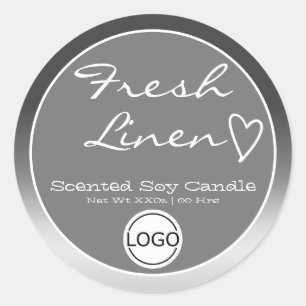 Gray Ombre Circle Logo Modèle Soy Candle Étiquette