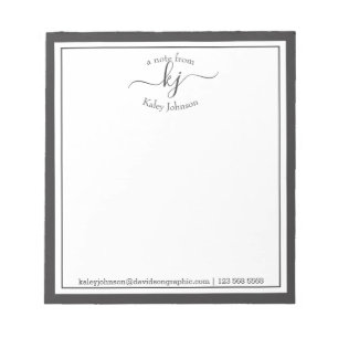 Gray Personalized   From The Desk Of Notepad