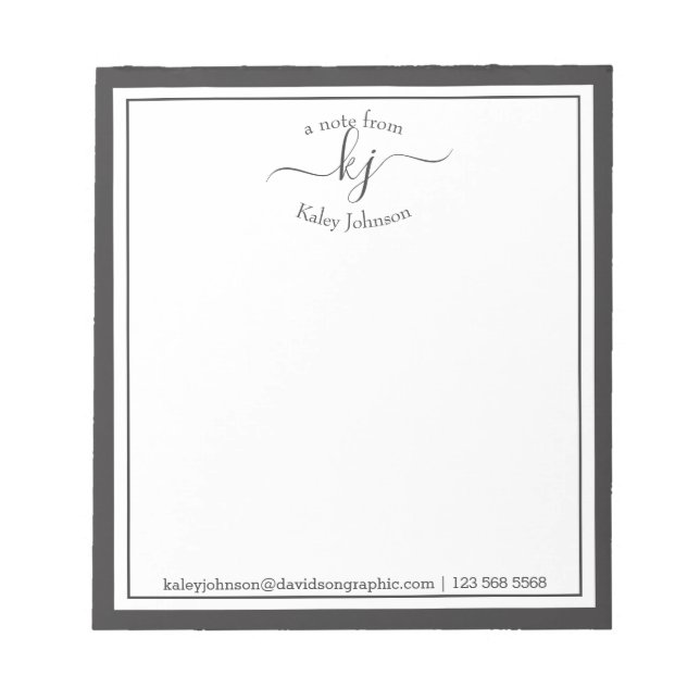 Gray Personalized | From The Desk Of Notepad (Front)