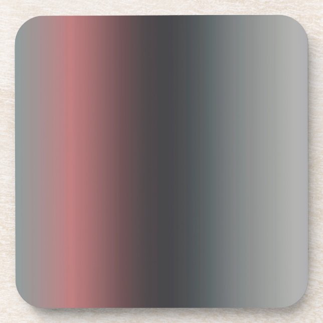 Gray, pink, black gradient, Ombre.  Coaster (Front)