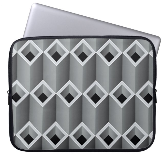 Gray pipes on top of each other - seamless backgro laptop sleeve (Front)